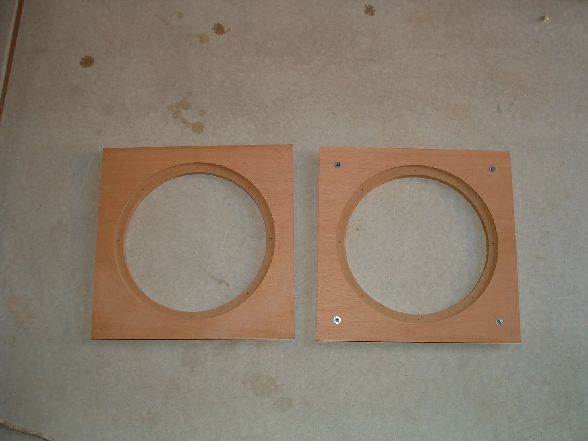 DIY subwoofer project: table saw or workshop cutting panels.