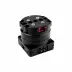 M5Stack Unit RollerCAN compact black cylindrical hub motor module on a square base with mounting holes, red Grove-style connector, and gold power pins.